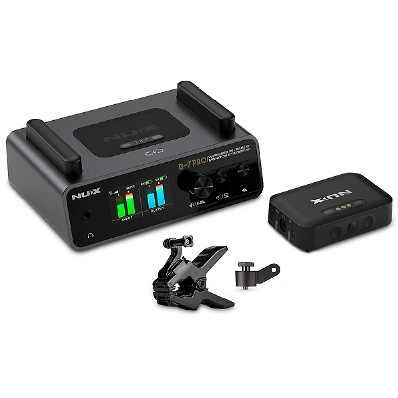 NUX B-7 Pro Professional 2.4GHz In Ear Monitoring Wireless System W/Clamp Black