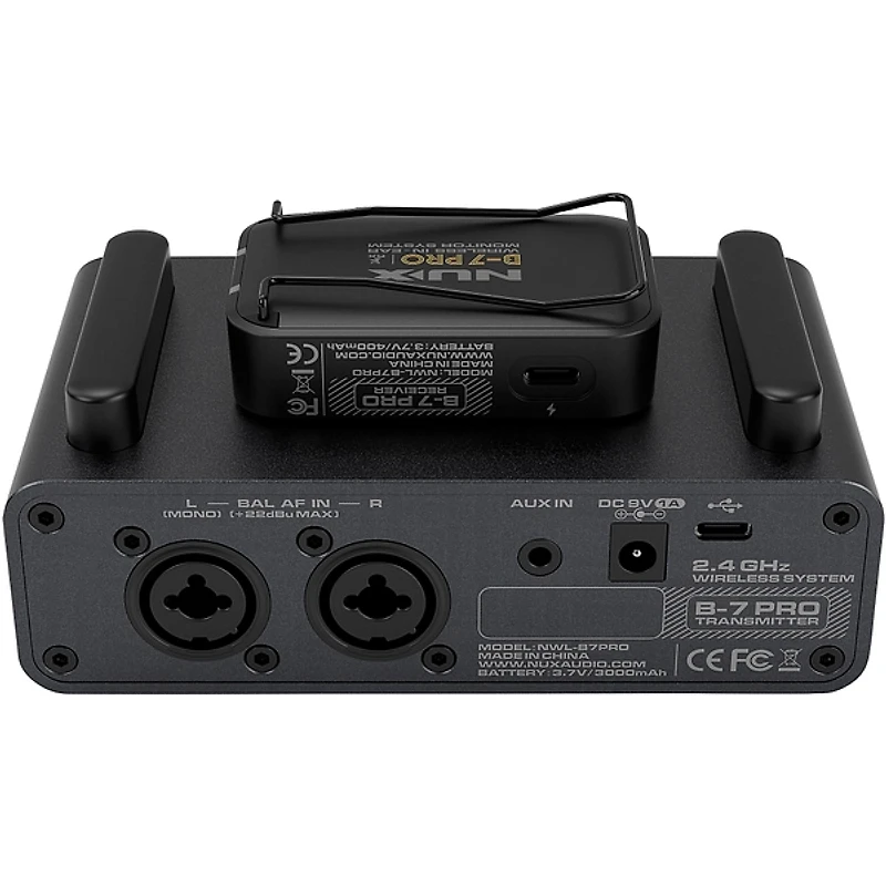 NUX B-7 Pro Professional 2.4GHz In Ear Monitoring Wireless System W/Clamp Black
