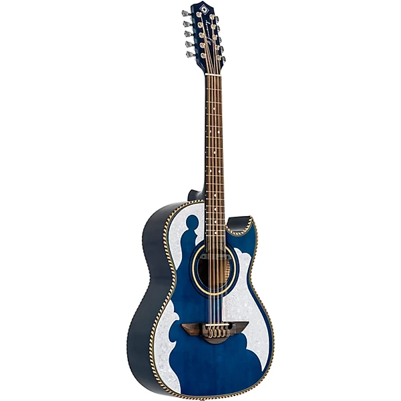H. Jimenez LBQ4E El Patron Acoustic-Electric Bajo Quinto Transparent Blue