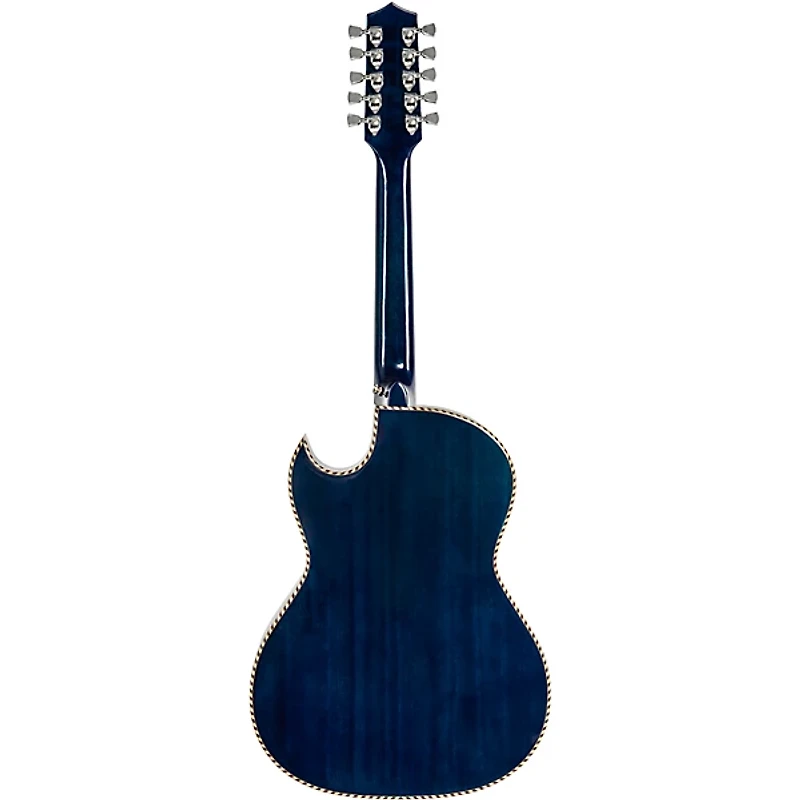 H. Jimenez LBQ4E El Patron Acoustic-Electric Bajo Quinto Transparent Blue
