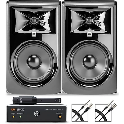 JBL 308P MKII 8" Studio Monitor Pair With IK Multimedia ARC Studio Advanced Room Correction System