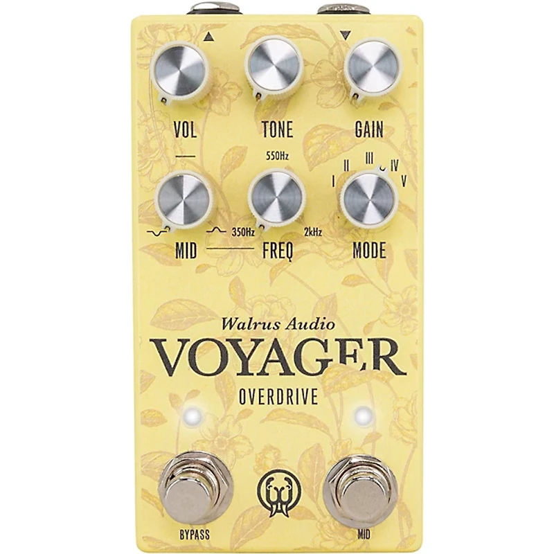Walrus Audio Voyager Pre-Amp/Overdrive MKII Effects Pedal Floral Series 2024 Yellow