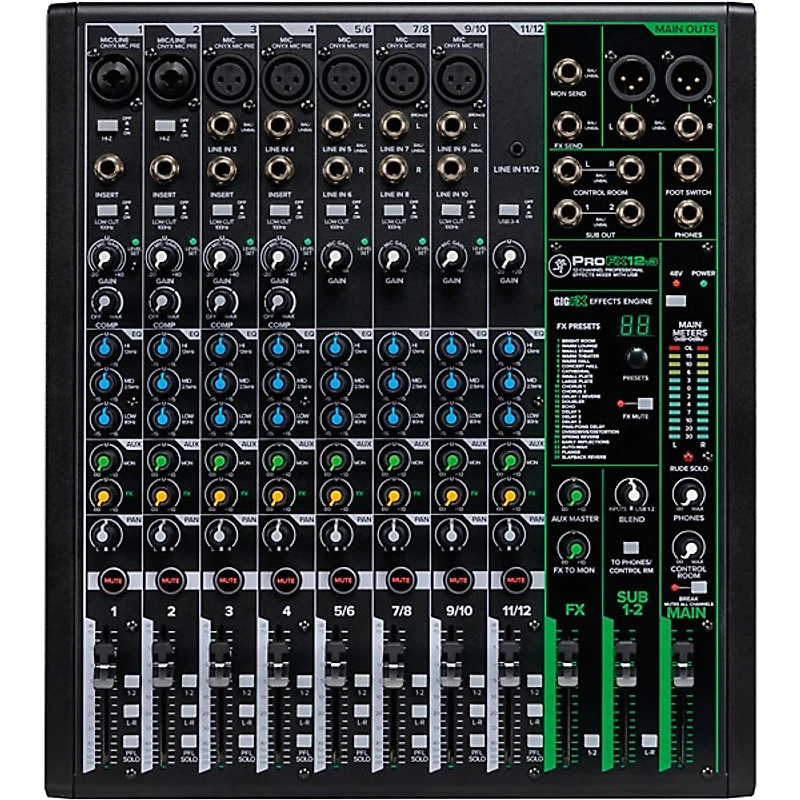 Mackie ProFX12v3 12-Channel Mixer With Gator Mixer Bag and Cables