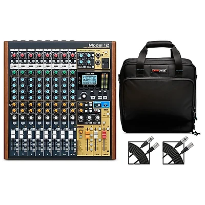 TASCAM Model 12 12-Channel All-in-One Mixer With Gator Mixer Bag and Cables