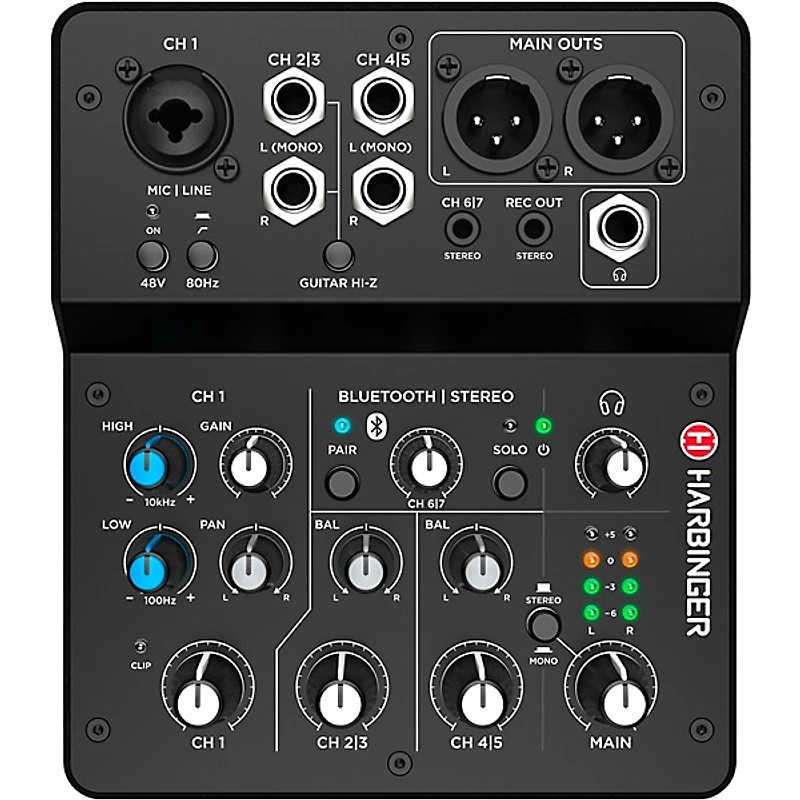 Harbinger LV7 7-Channel Analog Mixer With Gator Mixer Bag and Cables