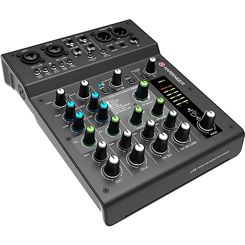 Harbinger LX8 8-Channel Analog Mixer With Gator Mixer Bag & Cables