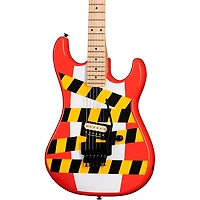 Kramer Baretta "Danger Zone" Electric Guitar Warning Tape on White Red