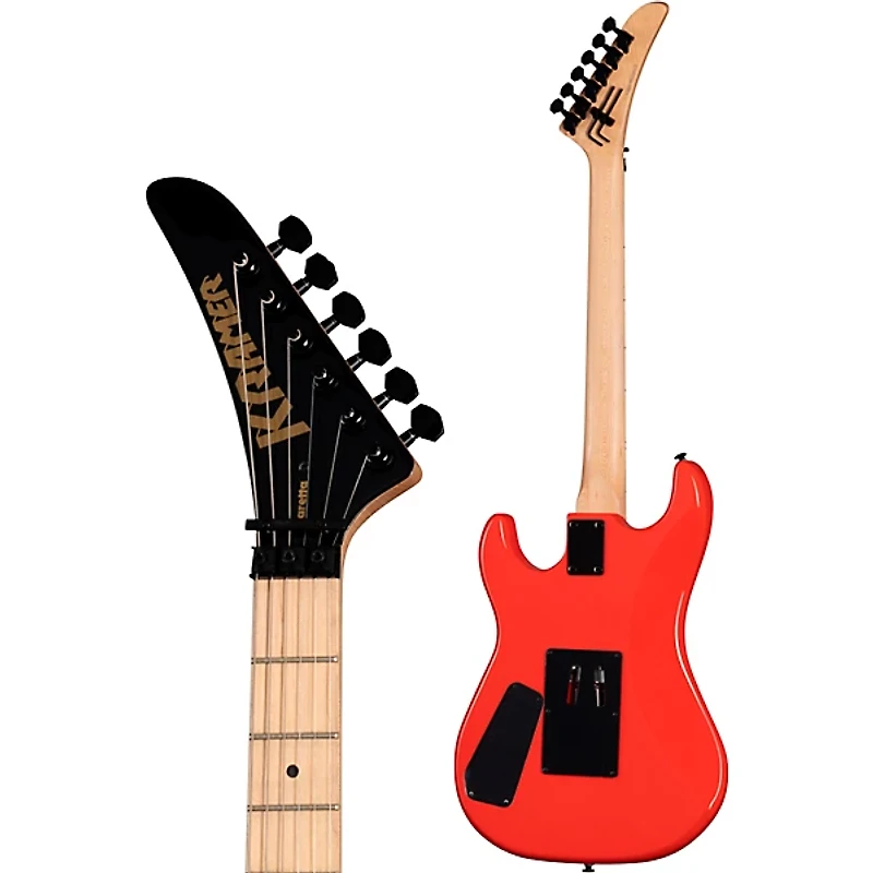 Kramer Baretta "Danger Zone" Electric Guitar Warning Tape on White Red