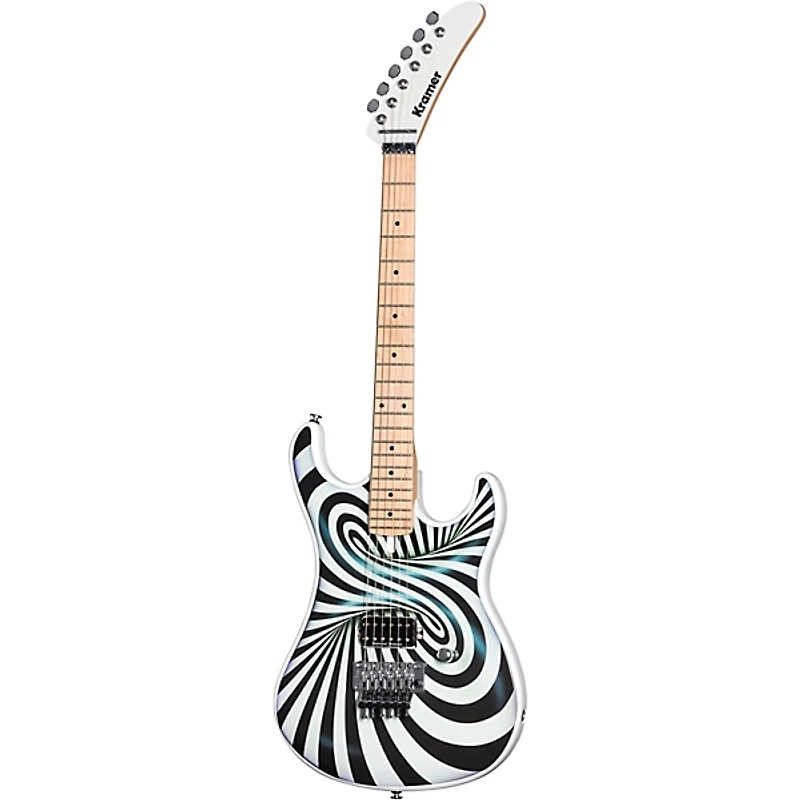 Kramer The 84 "The Illusionist" Electric Guitar 3D Black White Swirl