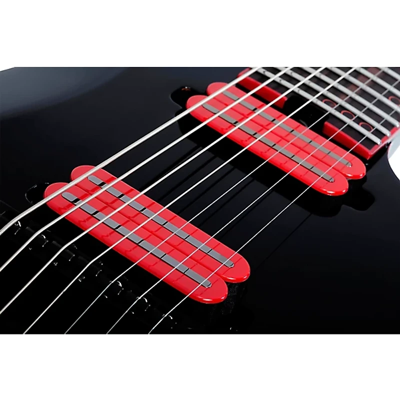 Schecter Guitar Research Sunset-7 Red Dawn Electric Guitar Gloss Black