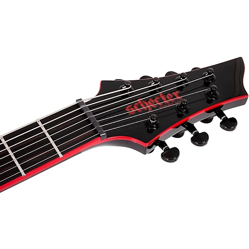 Schecter Guitar Research Sunset-7 Red Dawn Electric Guitar Gloss Black