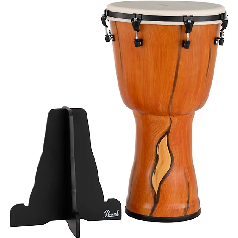 Pearl Top Tuned Djembe With PBJSTD Wood Djembe Stand 14 in. Artisan Cypress