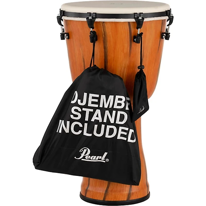 Pearl Top Tuned Djembe With PBJSTD Wood Djembe Stand 14 in. Artisan Cypress