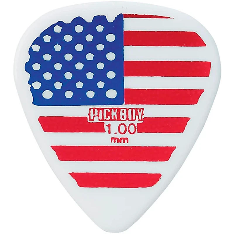 Pick Boy USA Flag Large Celltex Guitar Picks 1.00 mm 10 Pack