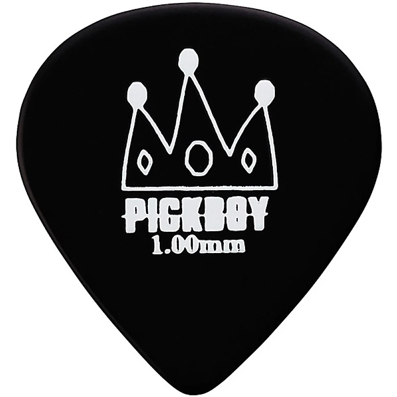 Pick Boy Round Raindrop Black with Crown Cellulose Guitar Picks