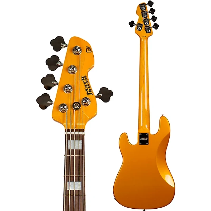 Markbass MB GV5 Gloxy CR RW Passive 5-String Electric Bass Guitar Metallic Yellow