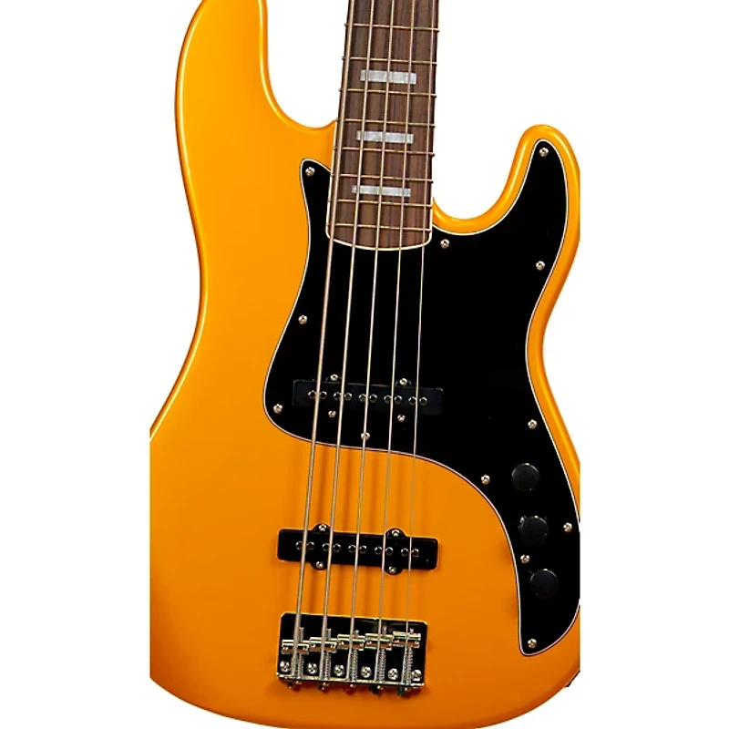 Markbass MB GV5 Gloxy CR RW Passive 5-String Electric Bass Guitar Metallic Yellow