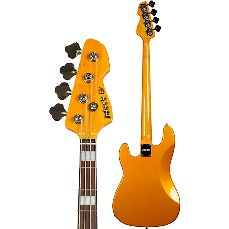 Markbass MB GV4 Gloxy CR RW Passive Electric Bass Guitar Metallic Yellow