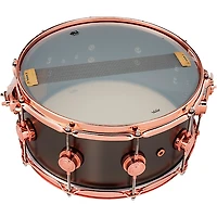 DW Collector's Series 14x6.5" Satin Black Over Brass Snare Drum With Copper Hardware 14 x 6.5 in. Satin Black Over Brass w/Copper Hardware