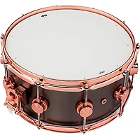 DW Collector's Series 14x6.5" Satin Black Over Brass Snare Drum With Copper Hardware 14 x 6.5 in. Satin Black Over Brass w/Copper Hardware