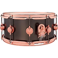DW Collector's Series 14x6.5" Satin Black Over Brass Snare Drum With Copper Hardware 14 x 6.5 in. Satin Black Over Brass w/Copper Hardware