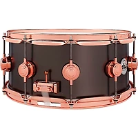 DW Collector's Series 14x6.5" Satin Black Over Brass Snare Drum With Copper Hardware 14 x 6.5 in. Satin Black Over Brass w/Copper Hardware