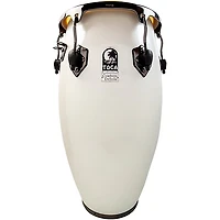 Toca Custom Deluxe Fiberglass Conga Margarita Blanca With Black Mirror Chrome Hardware