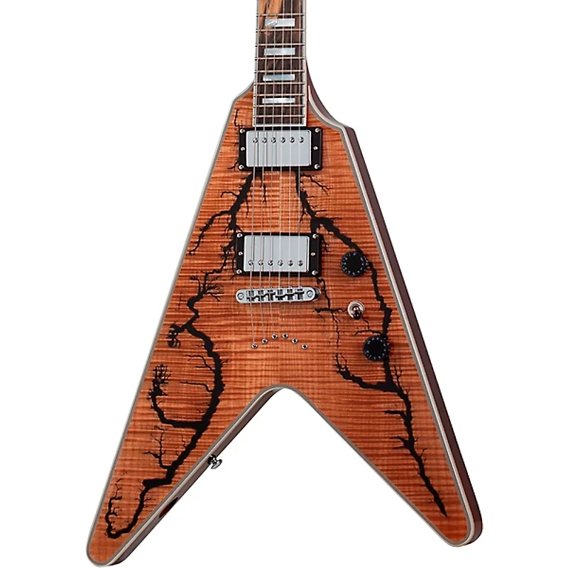 Schecter Guitar Research V-1 Electro-Resin Electric Guitar Gloss Natural