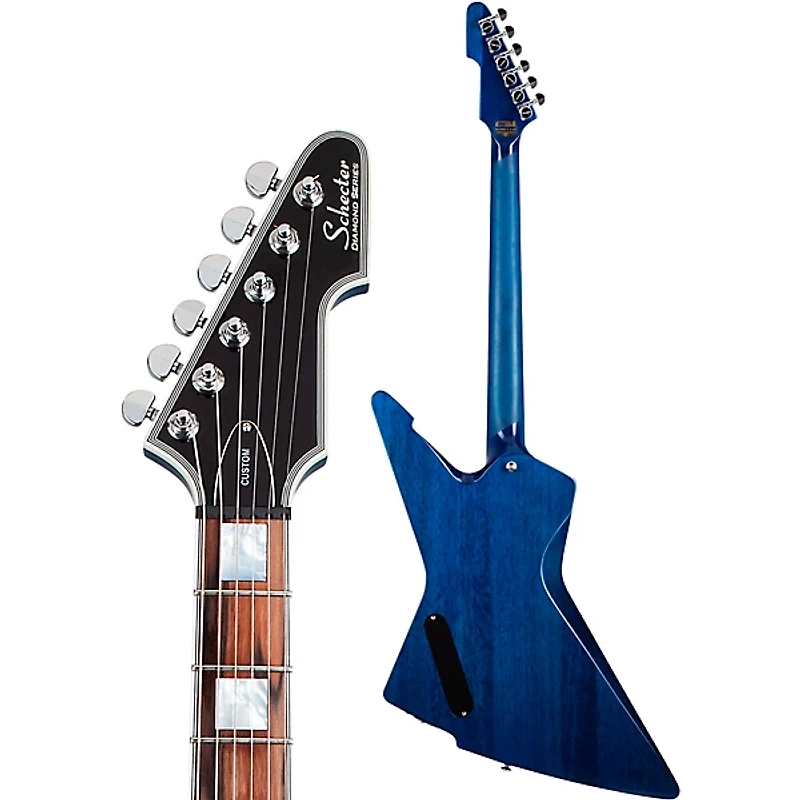 Schecter Guitar Research E-1 Electro-Resin Electric Guitar Transparent Blue