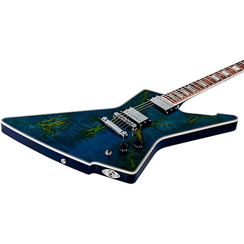 Schecter Guitar Research E-1 Electro-Resin Electric Guitar Transparent Blue