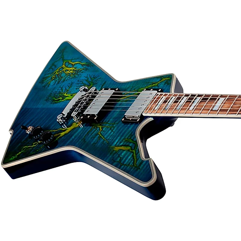 Schecter Guitar Research E-1 Electro-Resin Electric Guitar Transparent Blue