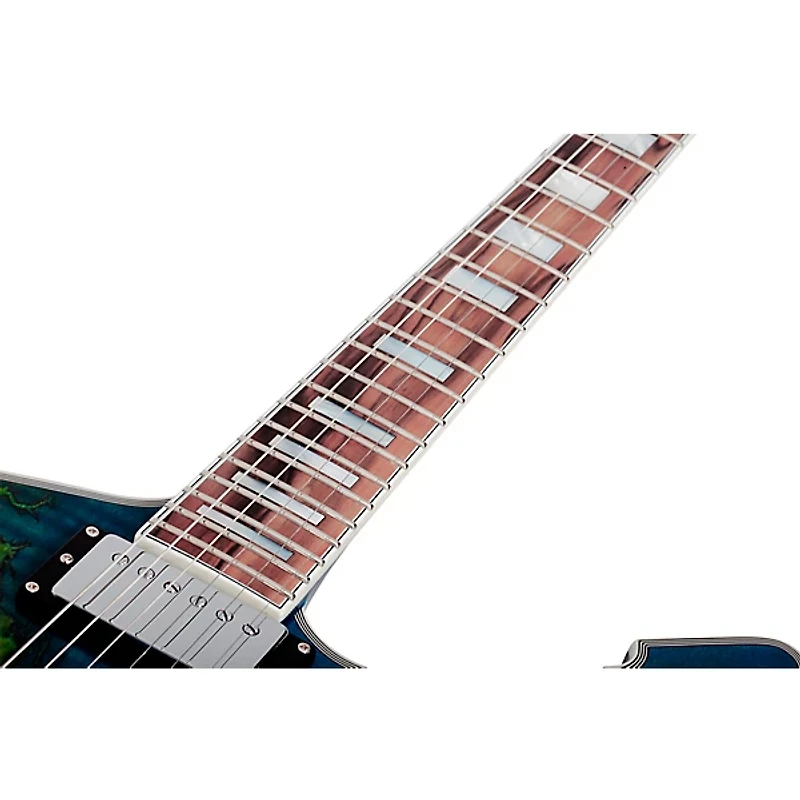 Schecter Guitar Research E-1 Electro-Resin Electric Guitar Transparent Blue