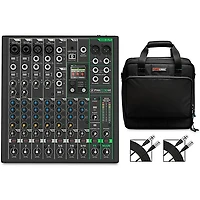 Mackie ProFX10GO Battery-Powered Mixer Bundle with Gator Bag and Cables