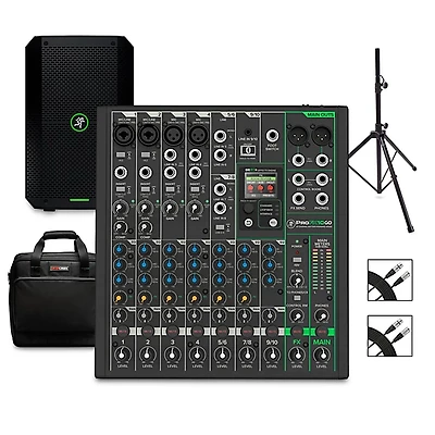 Mackie ProFX10GO Battery-Powered Mixer Bundle With Thump GO Speaker, Stand, Cables & Mixer Bag