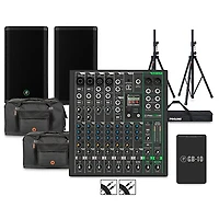 Mackie ProFX10GO Battery-Powered Mixer Bundle With Thrash212 GO Speakers, Extra Battery, Bags, Stands & Cables