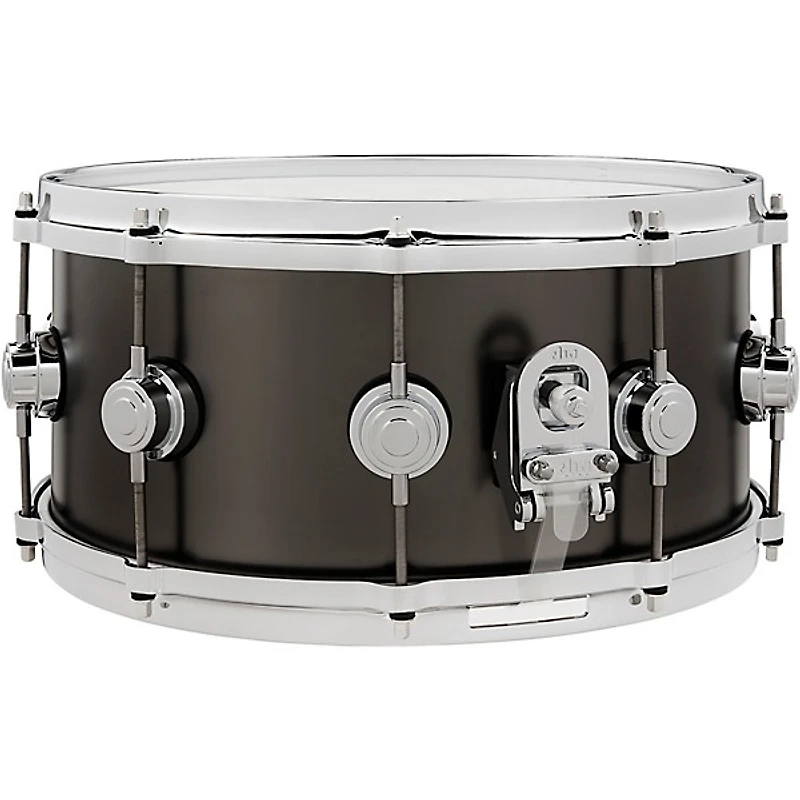 DW Collector's Series Satin Black Over Brass Snare Drum With Die Cast Hoops 14 x 6.5 in. Satin Black Over Brass