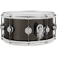 DW Collector's Series Satin Black Over Brass Snare Drum With Die Cast Hoops 14 x 6.5 in. Satin Black Over Brass