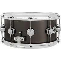 DW Collector's Series Satin Black Over Brass Snare Drum With Die Cast Hoops 14 x 6.5 in. Satin Black Over Brass
