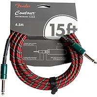 Fender Contour Holiday Instrument Cable 15 ft. Red/Green