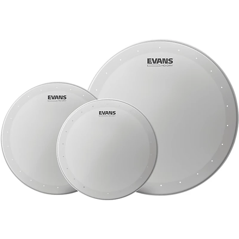 EVANS HD Dry Coated Tom Batter Drum Head Fusion Pack 10, 12, 14 in.