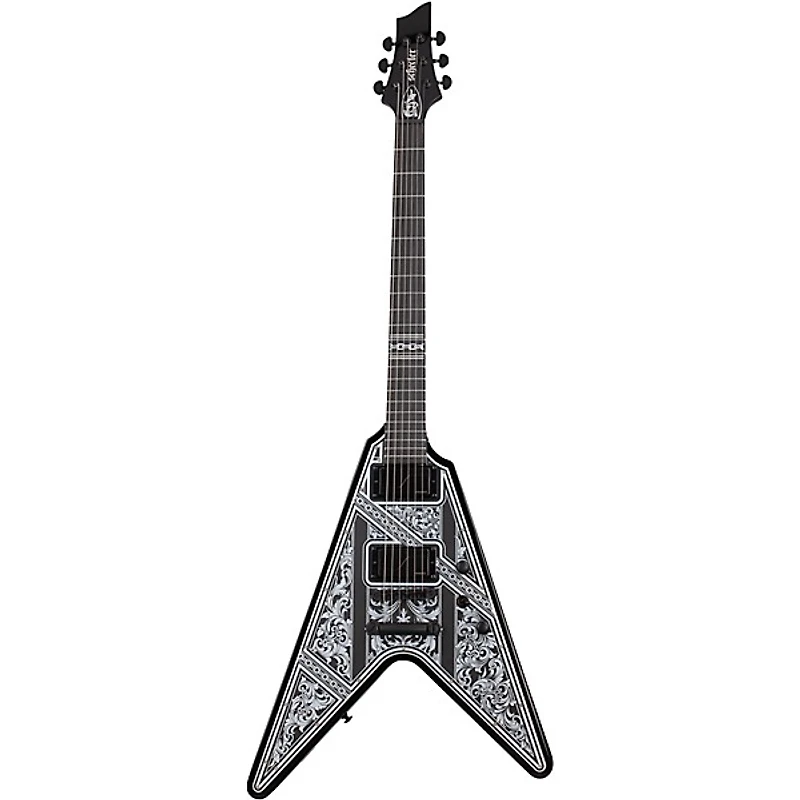 Schecter Guitar Research V-1 Przym Palladium Electric Guitar Gloss Black