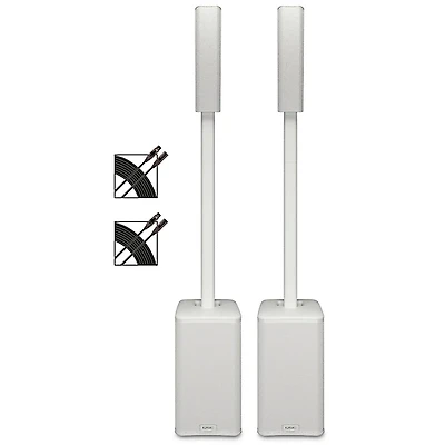 QSC KC12 12" 3,000W Active 3-Way Column Speaker Pair With Cables - White