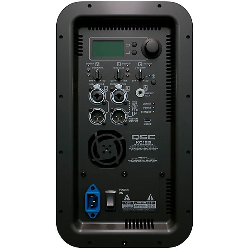 QSC KC12 3,000W Active 3-Way Column Speaker Pair With Denon PRIME 4+ Standalone DJ Controller & Cables - White