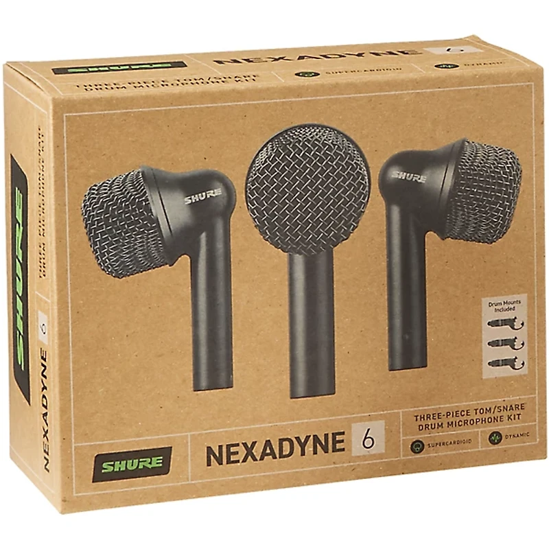 Shure Nexadyne Tom Mic, XLR, Black, 3 Pack Black
