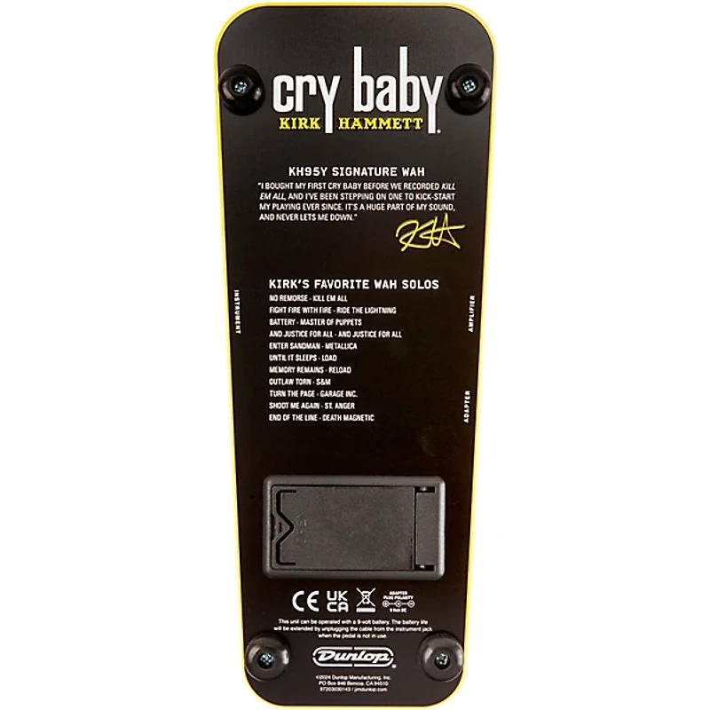 Dunlop Kirk Hammett Cry Baby Wah Pedal Yellow Sparkle Edition