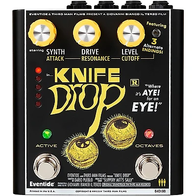 Eventide Knife Drop Fuzz Octave With Monophonic Synth Effects Pedal Black