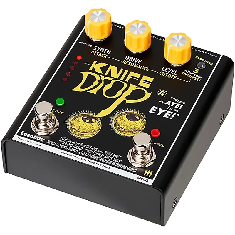 Eventide Knife Drop Fuzz Octave With Monophonic Synth Effects Pedal Black