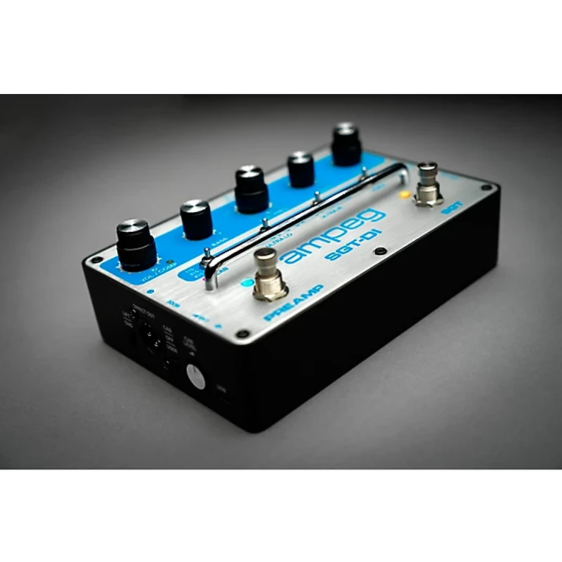 Ampeg SGT-DI Blue Line Anniversary Edition All-in-One Bass Box Effects Pedal Silver and Blue