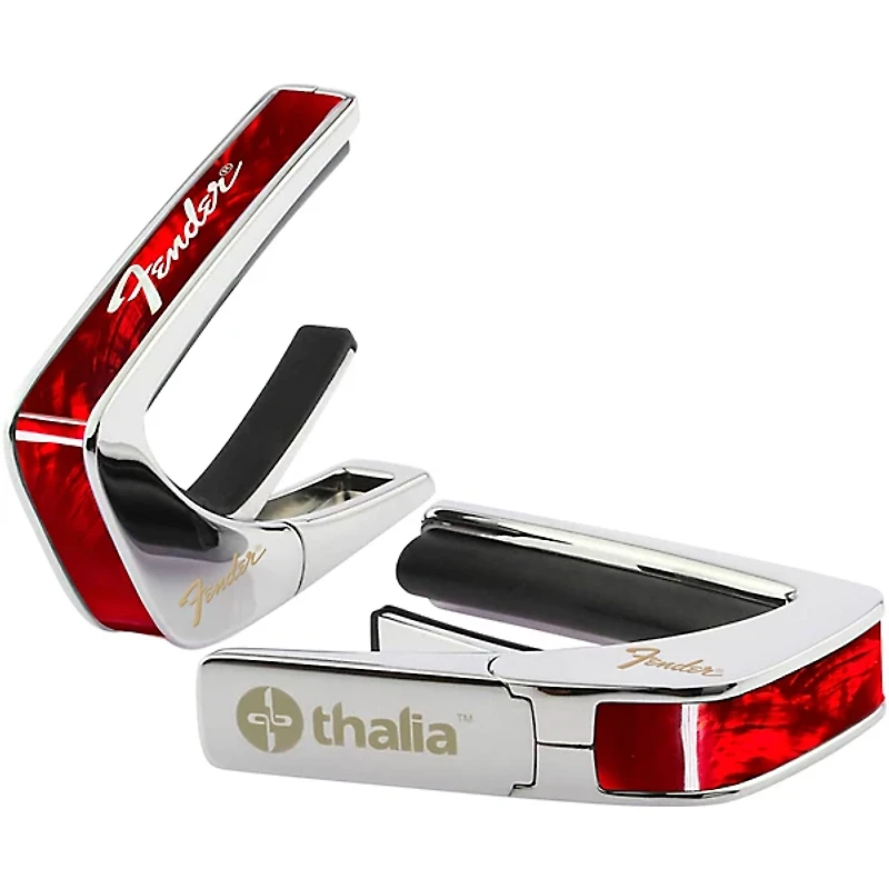 Thalia x Fender Chrome Finish Red Angel Wing Capo