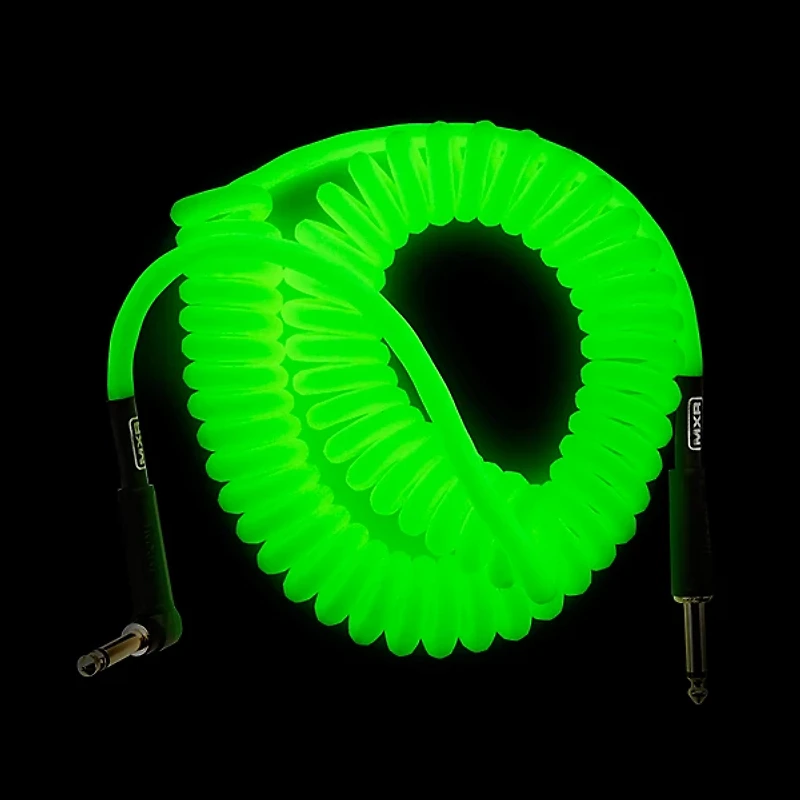 MXR 30' GLO Coil Instrument Cable Straight to Angle 30 ft.
